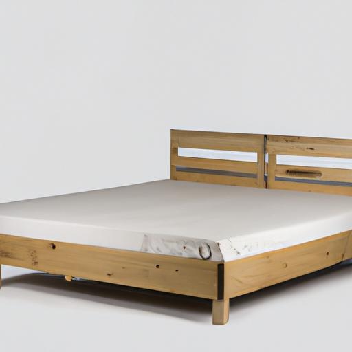 Một chiếc giường gỗ công nghiệp hiện đại
