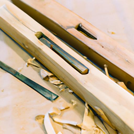 Quá trình từng bước để tạo ra một cây kiếm bằng gỗ, từ cắt và tạo hình gỗ đến lắp ráp tay cầm.